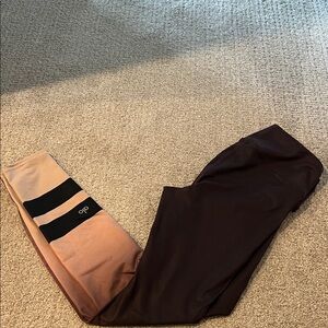 Brown and Tan Leggings with Black Stripes